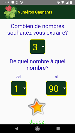 Android application Mes numéros Gagnants screenshort