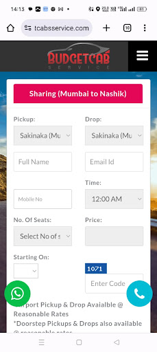 Android application Nextgen budgetcabs services screenshort