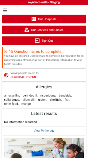 Android application AH Patient Portal screenshort