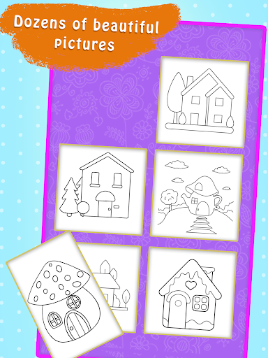 Android application Glitter House Colouring Book screenshort