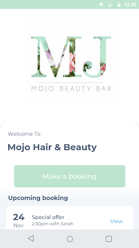 Android application Mojo Hair & Beauty screenshort
