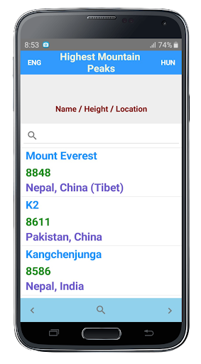 Highest Mountain Peaks Screen 2