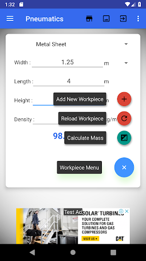 Android application Pneumatic Cylinder Calculator screenshort