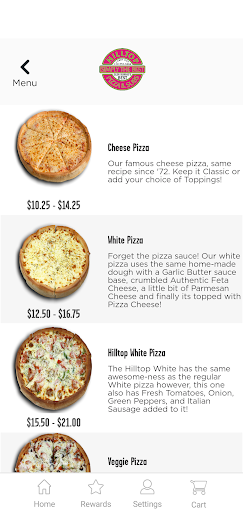 Screenshot of Hilltop Pizza & Subs