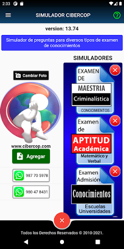 Android application Cibercop: Banco de Preguntas screenshort