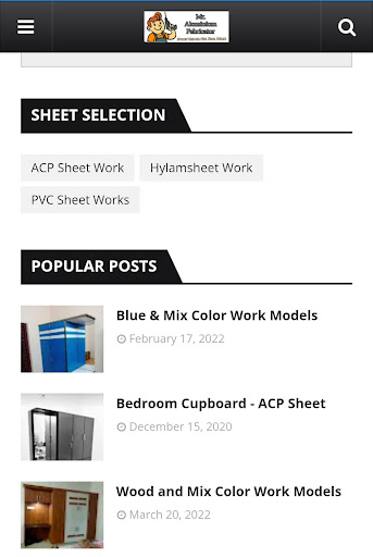 Android application Mr. Aluminium Fabricator screenshort
