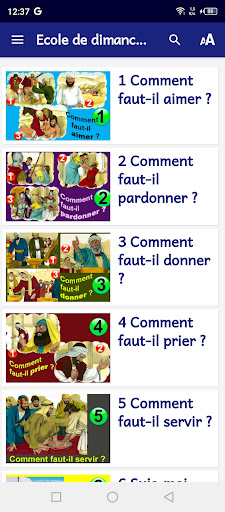 Android application Ecole de dimanche vol. 3 screenshort
