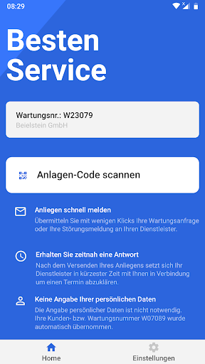Android application Besten Service screenshort