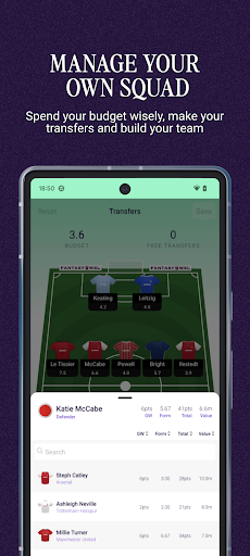 FantasyWSL Screen 3