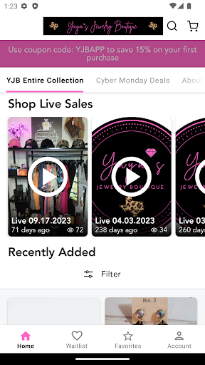 Android application Yaya's Jewelry Boutique screenshort
