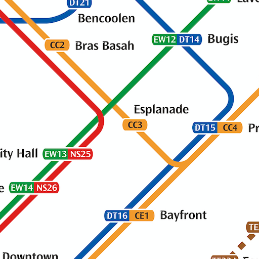 Singapore Metro Map MRT & LRT  Icon