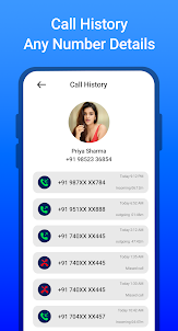 Call History : Any Number Data