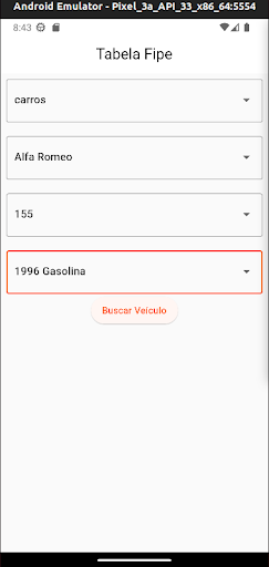 Android application Tabela Fipe screenshort