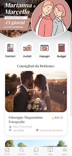 Android application Brideme screenshort