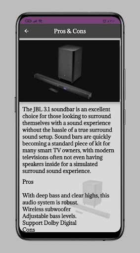 Android application JBL Soundbar 3.1 Guide screenshort