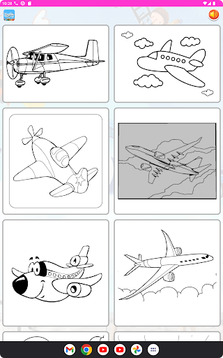 Android application coloring plane airline screenshort