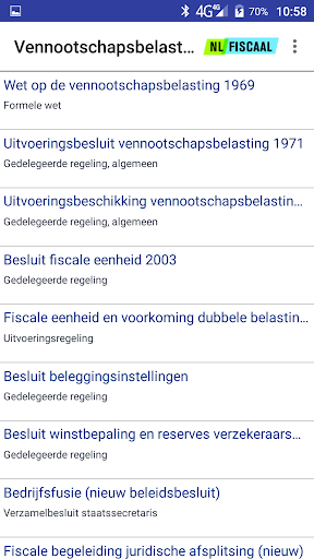 NLFiscaal Wetten App Screen 2