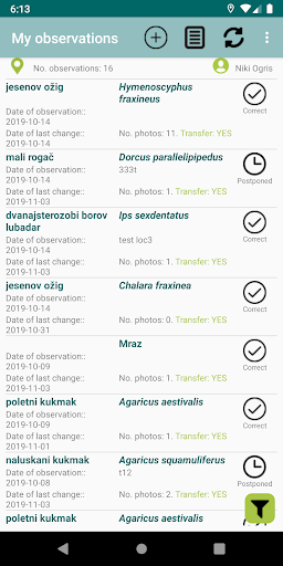 Android application Boletus informaticus screenshort