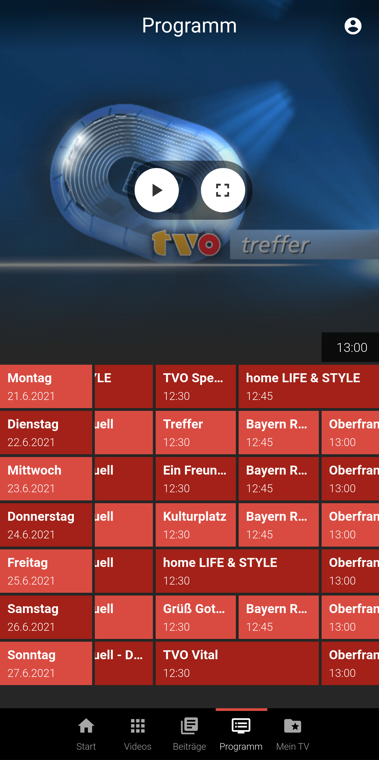 Android application TVO screenshort