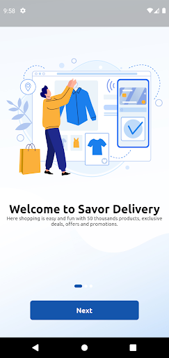 Android application Savor Delivery screenshort