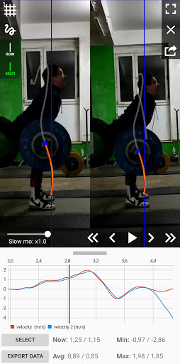 Android application WL Analysis - bar path tracker screenshort