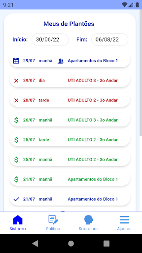 Android application Plantão Hoje screenshort