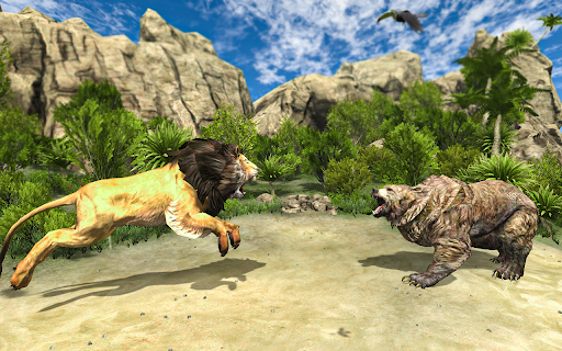 Android application Lion family jungle Simulator screenshort