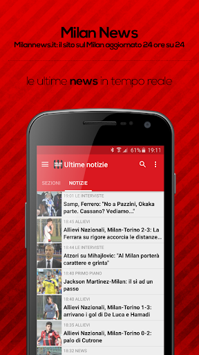 Android application Milan News screenshort