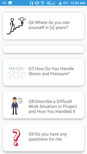 Question Interview in English Screen 2