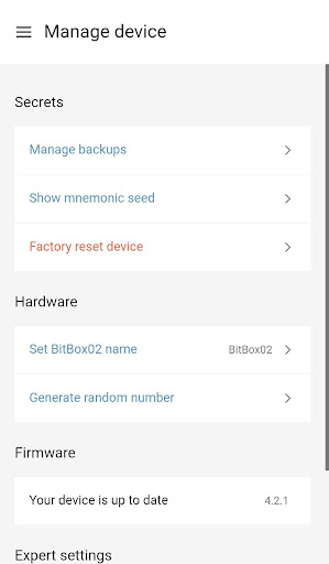 BitBoxApp Screen 3