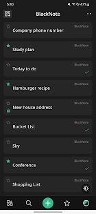 BlackNote: Dark Notes, Notepad Screenshot