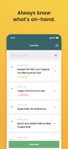 MyTool: Total Tool Management Screen 3