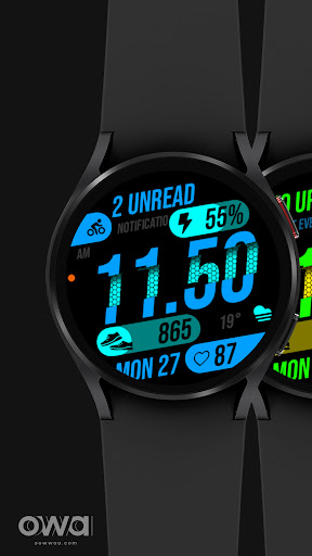 Android application Bold Digital Watch Face 012 screenshort