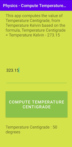 Android application Physics - Compute Temp. C V02 screenshort