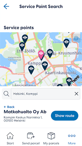 Matkahuolto Paketit Screen 2