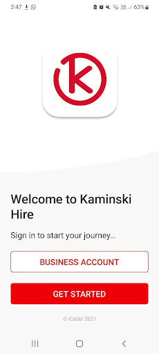 Android application Kaminski Hire screenshort