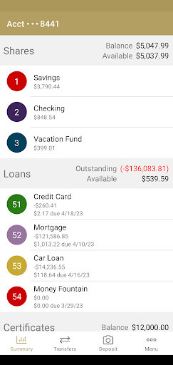 Allentown FCU Home Banking Screen 2