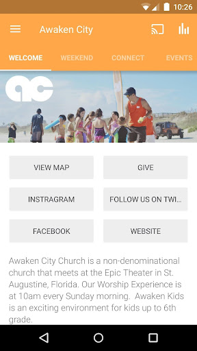 Android application Awaken City Church screenshort