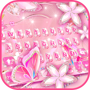 Rose Gold Lux Flower Keyboard Theme