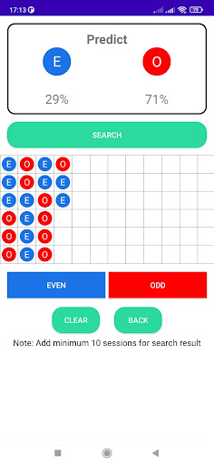 Android application Even Odd Predict Tool screenshort