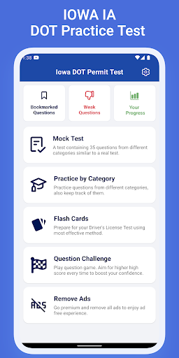 Android application Iowa DOT Driver's License Test screenshort