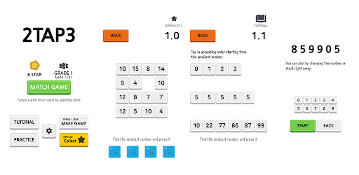 2TAP3: Press the numbers