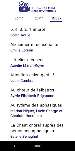 Android application Festival Film Orthophonie 2024 screenshort