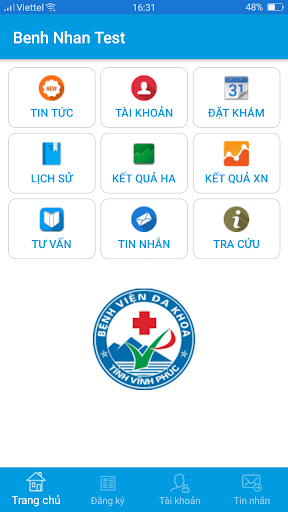 Android application BVĐK Vĩnh Phúc screenshort