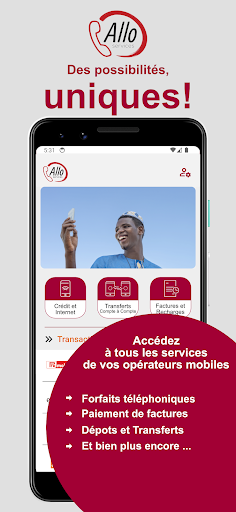 Android application Allo Services screenshort