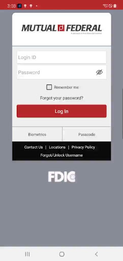 Android application Mutual Federal Digital Banking screenshort