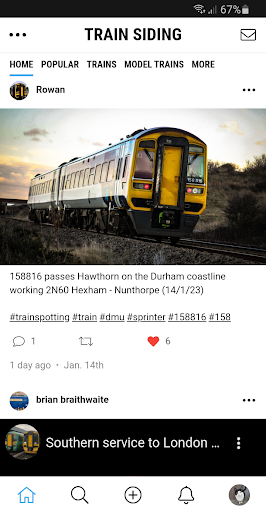 Android application Train Siding social media screenshort