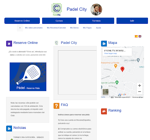 Android application Padelcity screenshort
