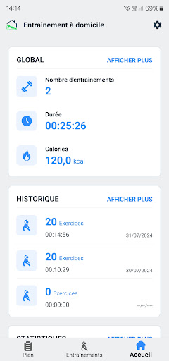 Entraînement à domicile Capture d'Écran de l'Application Android 3