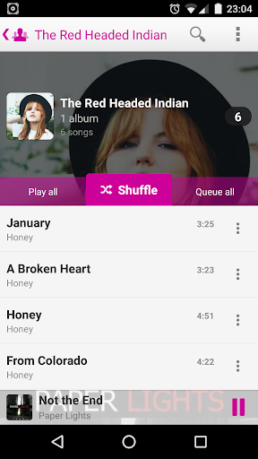 Screenshot of PlayerPro Cloudy Pink Skin